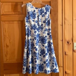 Brooks Brothers Blue floral a-line Dress